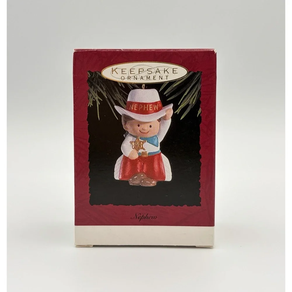 1993 Hallmark Keepsake Ornament Nephew Cowboy Sheriff Western Christmas Vintage